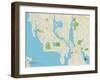 Political Map of Barrington, RI-null-Framed Art Print