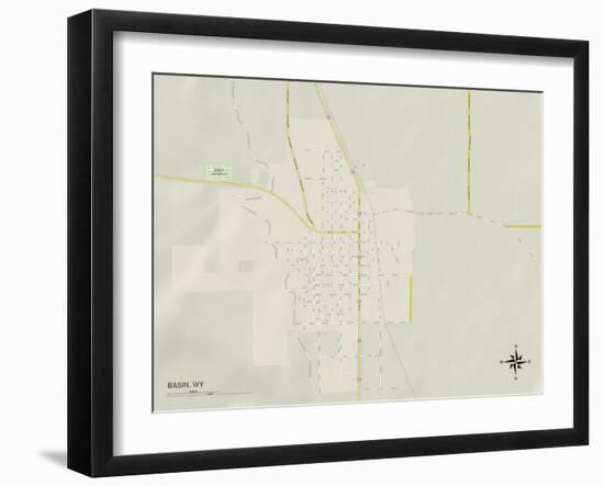 Political Map of Basin, WY-null-Framed Art Print