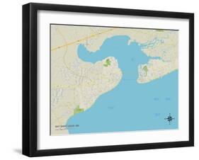 Political Map of Bay Saint Louis, MS-null-Framed Art Print