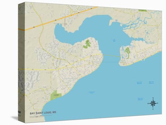 Political Map of Bay Saint Louis, MS-null-Stretched Canvas