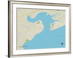 Political Map of Bay Saint Louis, MS-null-Framed Art Print