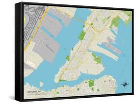 Political Map of Bayonne, NJ-null-Framed Stretched Canvas