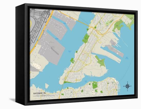 Political Map of Bayonne, NJ-null-Framed Stretched Canvas