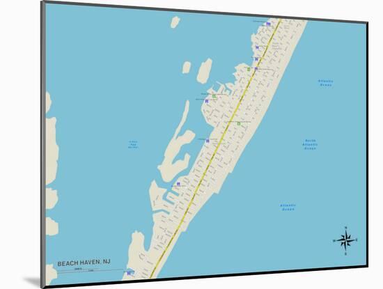 Political Map of Beach Haven, NJ-null-Mounted Art Print