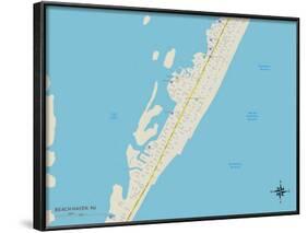 Political Map of Beach Haven, NJ-null-Framed Art Print