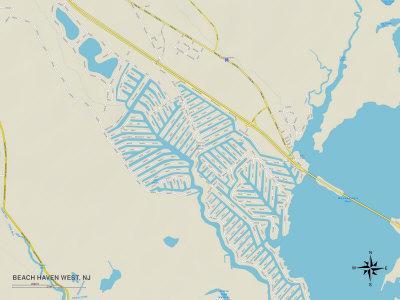 Beach Haven West Map Political Map Of Beach Haven West, Nj' Prints | Allposters.com