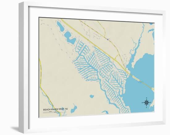 Political Map of Beach Haven West, NJ-null-Framed Art Print