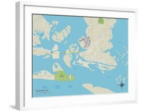 Political Map of Beaufort, NC-null-Framed Art Print