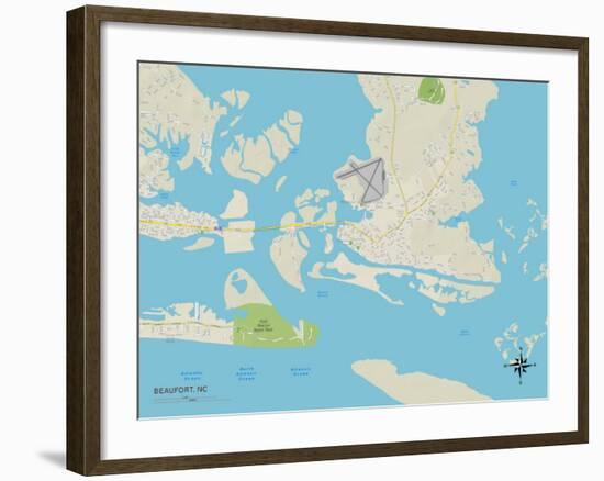 Political Map of Beaufort, NC-null-Framed Art Print