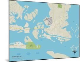 Political Map of Beaufort, NC-null-Mounted Art Print