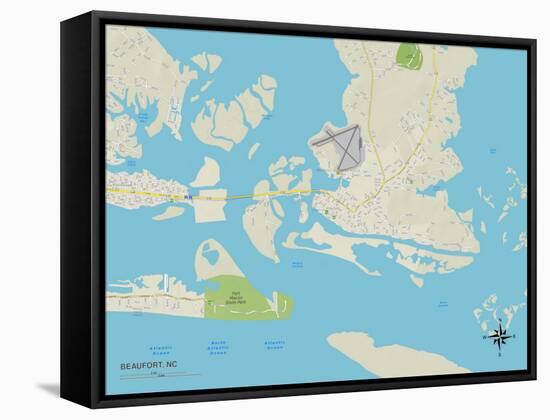 Political Map of Beaufort, NC-null-Framed Stretched Canvas