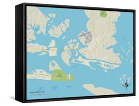 Political Map of Beaufort, NC-null-Framed Stretched Canvas