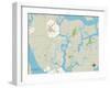 Political Map of Beaufort, SC-null-Framed Art Print