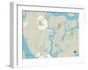 Political Map of Beaufort, SC-null-Framed Art Print