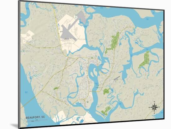 Political Map of Beaufort, SC-null-Mounted Art Print