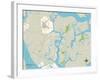 Political Map of Beaufort, SC-null-Framed Art Print