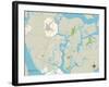 Political Map of Beaufort, SC-null-Framed Art Print