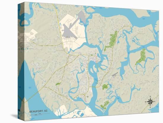 Political Map of Beaufort, SC-null-Stretched Canvas
