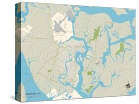 Political Map of Beaufort, SC-null-Stretched Canvas