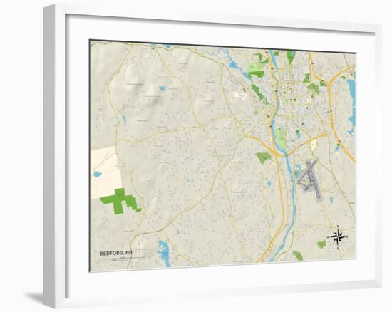 Political Map of Bedford, NH-null-Framed Art Print