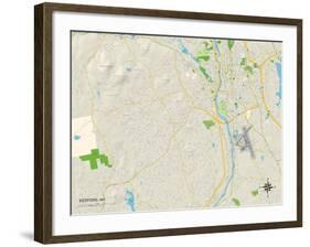 Political Map of Bedford, NH-null-Framed Art Print