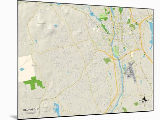 Political Map of Bedford, NH-null-Mounted Art Print