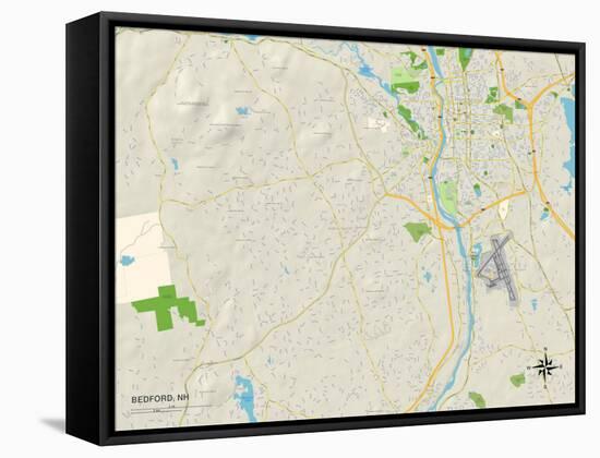 Political Map of Bedford, NH-null-Framed Stretched Canvas