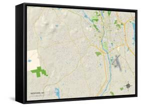 Political Map of Bedford, NH-null-Framed Stretched Canvas