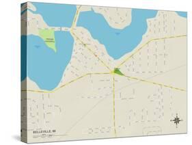 Political Map of Belleville, MI-null-Stretched Canvas