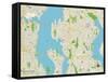 Political Map of Bellevue, WA-null-Framed Stretched Canvas