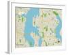 Political Map of Bellevue, WA-null-Framed Art Print