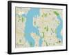 Political Map of Bellevue, WA-null-Framed Art Print