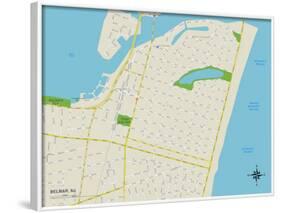 Political Map of Belmar, NJ-null-Framed Art Print