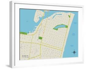 Political Map of Belmar, NJ-null-Framed Art Print