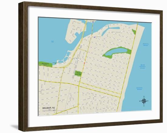 Political Map of Belmar, NJ-null-Framed Art Print