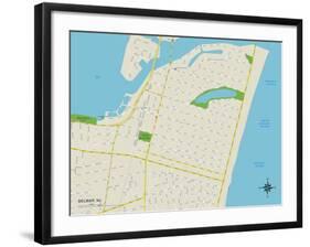 Political Map of Belmar, NJ-null-Framed Art Print