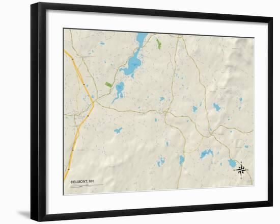 Political Map of Belmont, NH-null-Framed Art Print