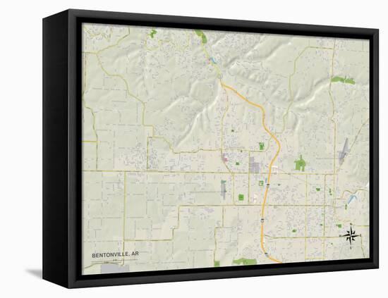 Political Map of Bentonville, AR-null-Framed Stretched Canvas