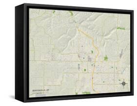 Political Map of Bentonville, AR-null-Framed Stretched Canvas