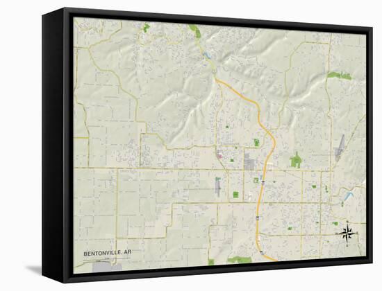 Political Map of Bentonville, AR-null-Framed Stretched Canvas