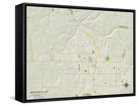 Political Map of Bentonville, AR-null-Framed Stretched Canvas