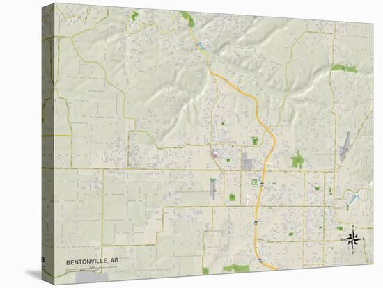 Political Map of Bentonville, AR-null-Stretched Canvas