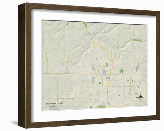 Political Map of Bentonville, AR-null-Framed Art Print