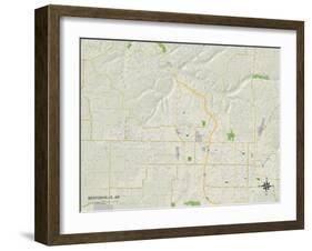 Political Map of Bentonville, AR-null-Framed Art Print