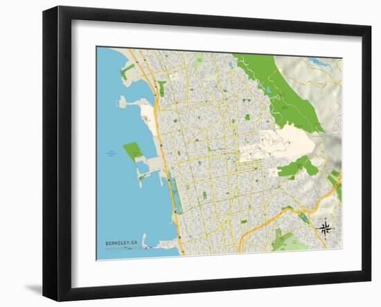 Political Map of Berkeley, CA-null-Framed Art Print