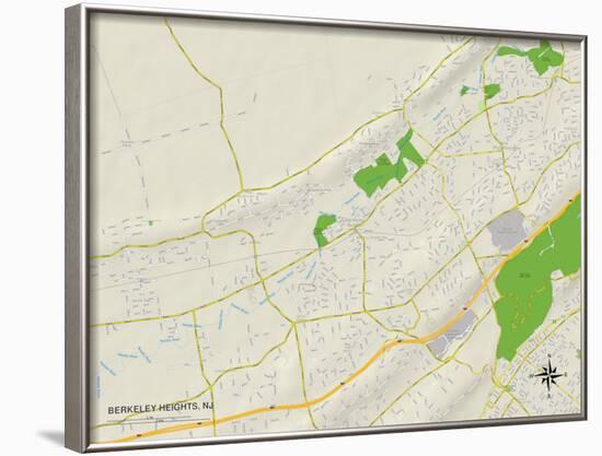 Political Map of Berkeley Heights, NJ-null-Framed Art Print