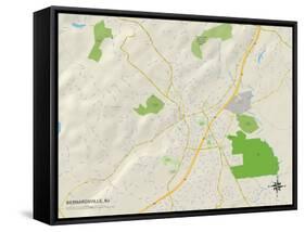 Political Map of Bernardsville, NJ-null-Framed Stretched Canvas