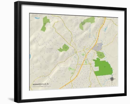 Political Map of Bernardsville, NJ-null-Framed Art Print