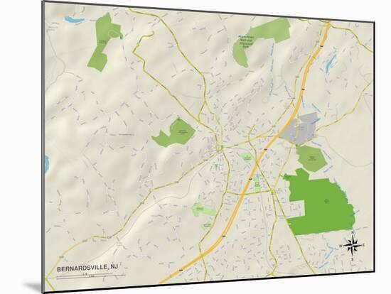 Political Map of Bernardsville, NJ-null-Mounted Art Print