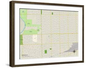 Political Map of Berwyn, IL-null-Framed Art Print